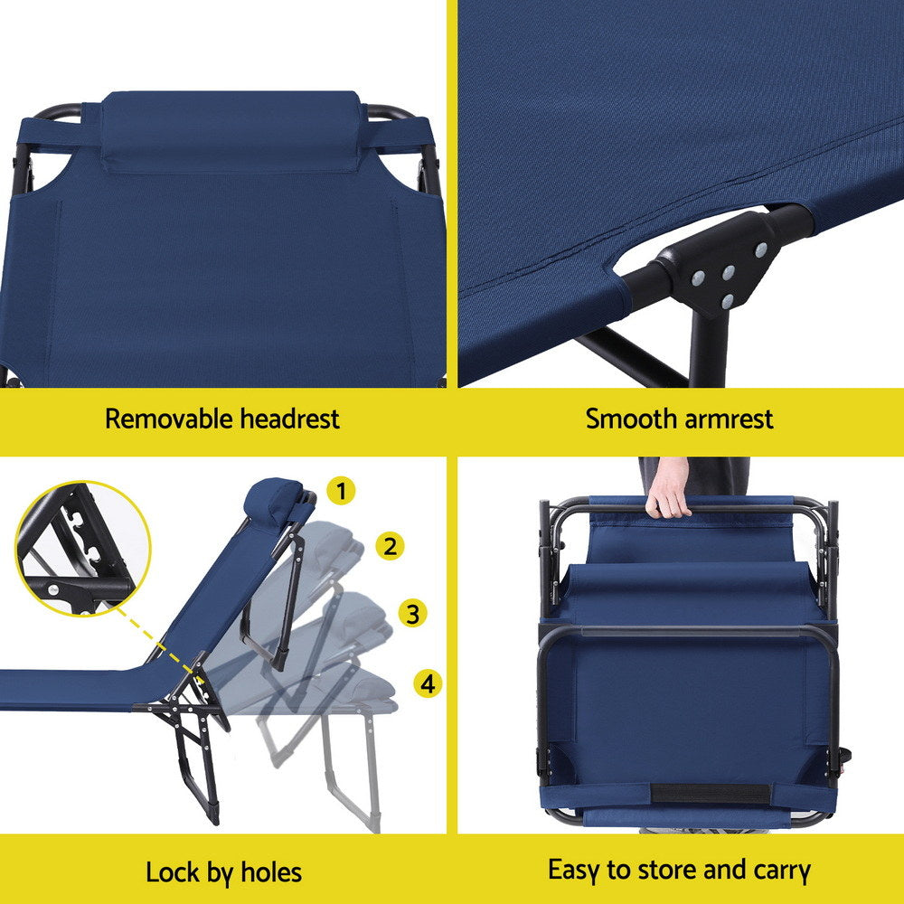 Gardeon Sun Lounger Folding Lounge Beach Chair Patio Outdoor Furniture-Furniture &gt; Outdoor &gt; Outdoor Chairs-PEROZ Accessories