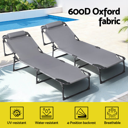 Gardeon Sun Lounger Folding Lounge Beach Chair Patio Outdoor Furniture-Furniture &gt; Outdoor &gt; Outdoor Sofas &amp; Lounge Sets-PEROZ Accessories