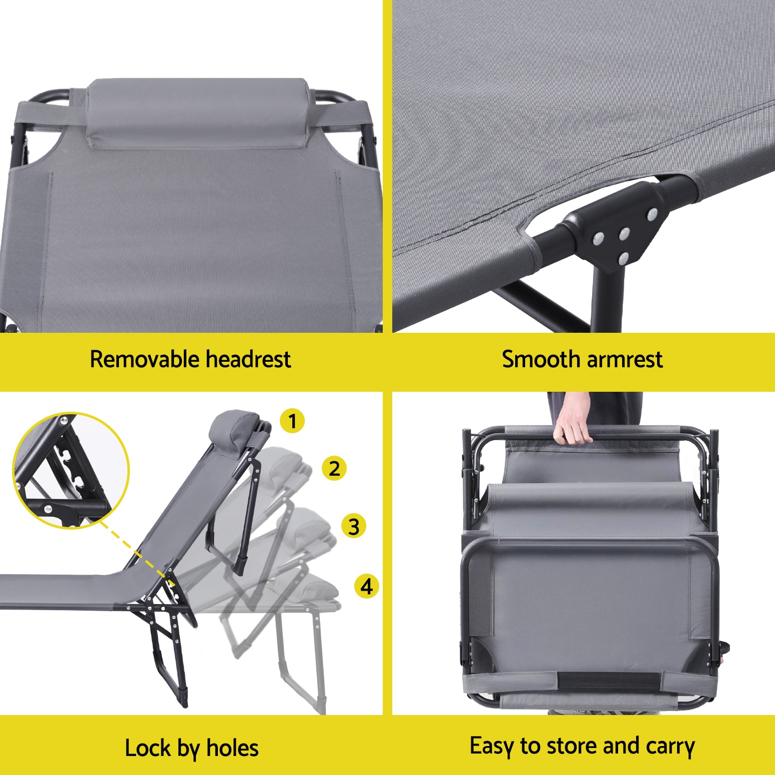 Gardeon Sun Lounger Folding Lounge Beach Chair Patio Outdoor Furniture-Furniture &gt; Outdoor &gt; Outdoor Sofas &amp; Lounge Sets-PEROZ Accessories