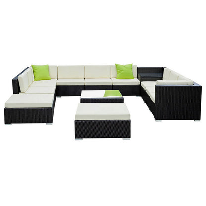 Gardeon 13-Piece Outdoor Sofa Set Wicker Couch Lounge Setting Cover-Outdoor Sofa Sets-PEROZ Accessories