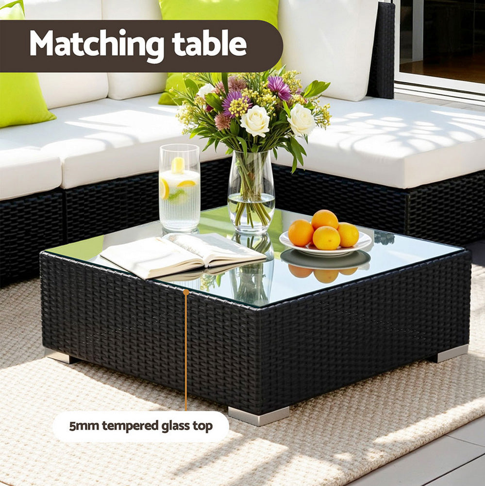 Gardeon 13-Piece Outdoor Sofa Set Wicker Couch Lounge Setting Cover-Outdoor Sofa Sets-PEROZ Accessories