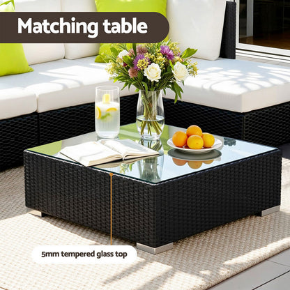 Gardeon 13-Piece Outdoor Sofa Set Wicker Couch Lounge Setting Cover-Outdoor Sofa Sets-PEROZ Accessories