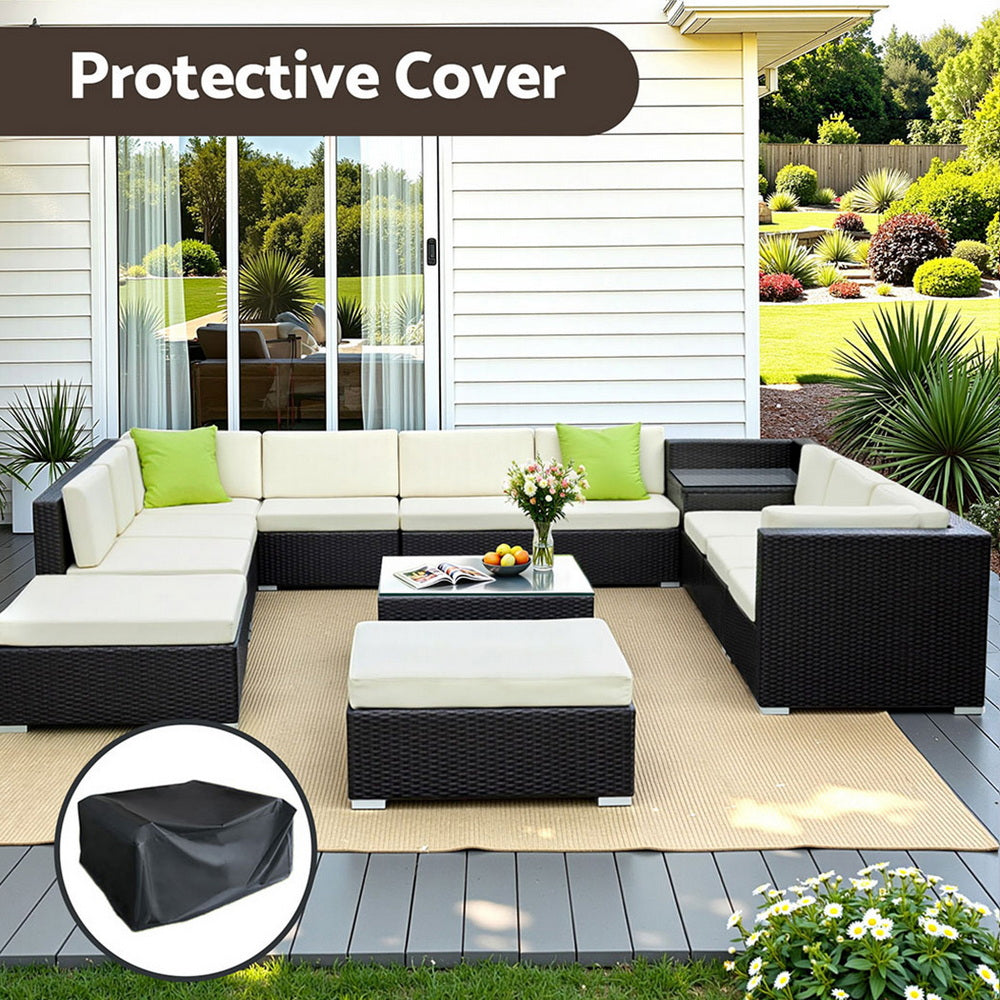 Gardeon 13-Piece Outdoor Sofa Set Wicker Couch Lounge Setting Cover-Outdoor Sofa Sets-PEROZ Accessories