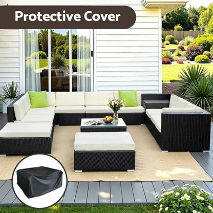 Gardeon 13-Piece Outdoor Sofa Set Wicker Couch Lounge Setting Cover-Outdoor Sofa Sets-PEROZ Accessories