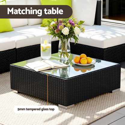 Gardeon 5-Piece Outdoor Sofa Set Wicker Couch Lounge Setting Cover-Outdoor Sofa Sets-PEROZ Accessories