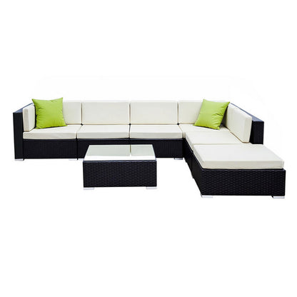 Gardeon 7-Piece Outdoor Sofa Set Wicker Couch Lounge Setting Cover-Outdoor Sofa Sets-PEROZ Accessories