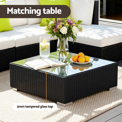 Gardeon 7-Piece Outdoor Sofa Set Wicker Couch Lounge Setting Cover-Outdoor Sofa Sets-PEROZ Accessories