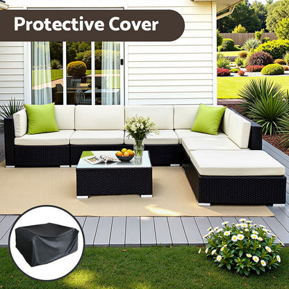 Gardeon 7-Piece Outdoor Sofa Set Wicker Couch Lounge Setting Cover-Outdoor Sofa Sets-PEROZ Accessories