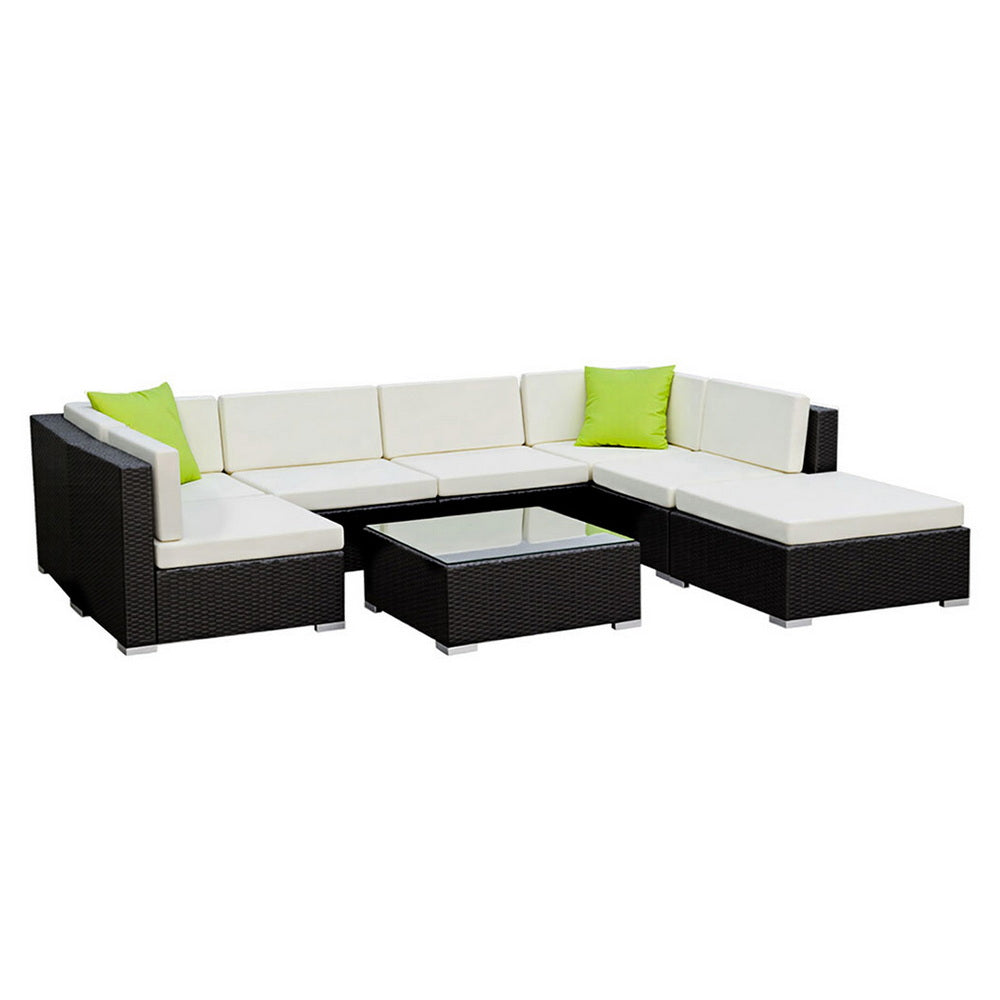 Gardeon 8-Piece Outdoor Sofa Set Wicker Couch Lounge Setting Cover-Outdoor Sofa Sets-PEROZ Accessories