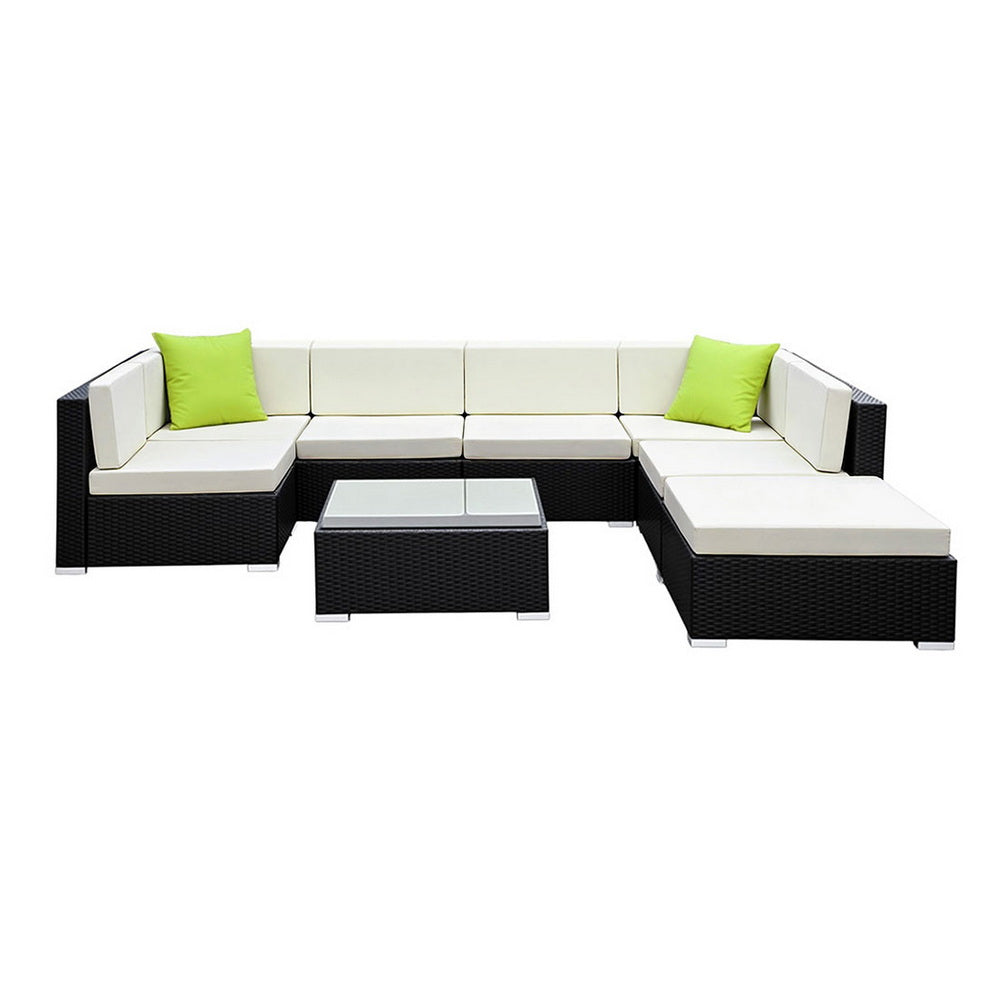 Gardeon 8-Piece Outdoor Sofa Set Wicker Couch Lounge Setting Cover-Outdoor Sofa Sets-PEROZ Accessories