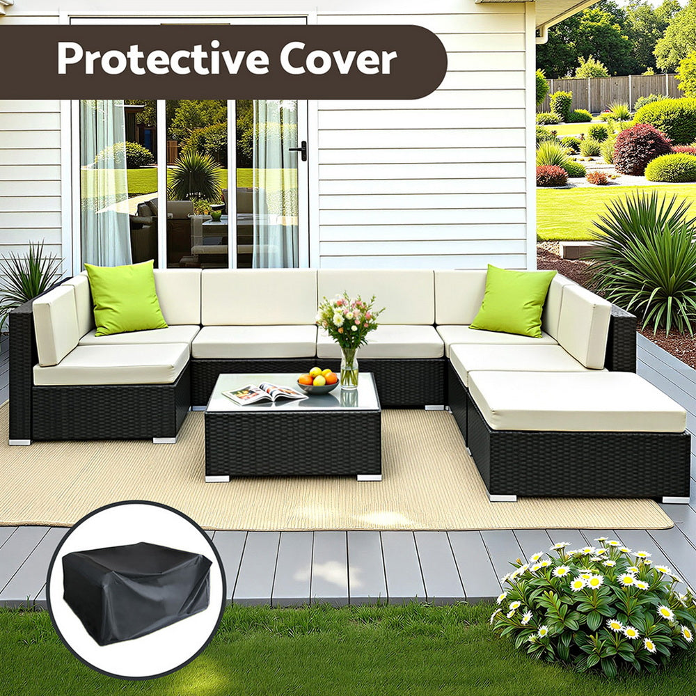 Gardeon 8-Piece Outdoor Sofa Set Wicker Couch Lounge Setting Cover-Outdoor Sofa Sets-PEROZ Accessories