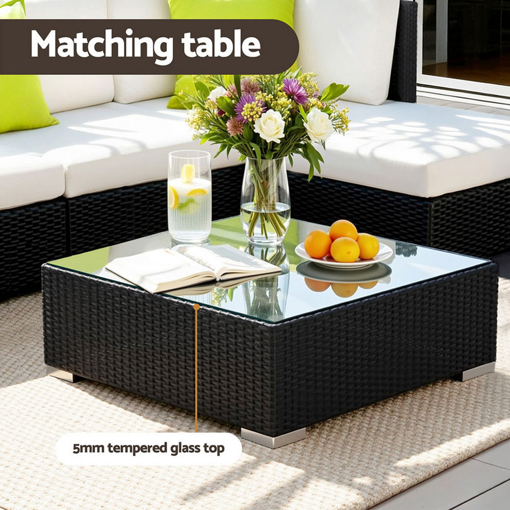 Gardeon 9-Piece Outdoor Sofa Set Wicker Couch Lounge Setting Cover-Outdoor Sofa Sets-PEROZ Accessories
