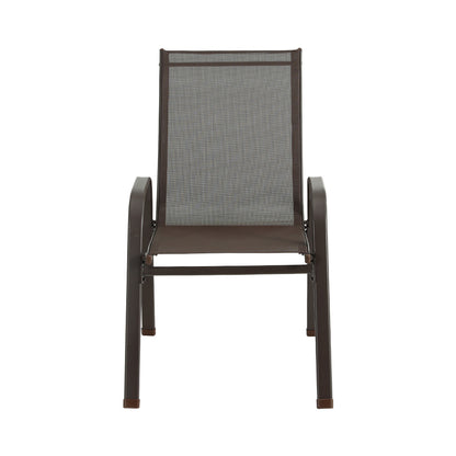 Gardeon 6PC Outdoor Dining Chairs Stackable Lounge Chair Patio Furniture Brown-Dining Chairs-PEROZ Accessories