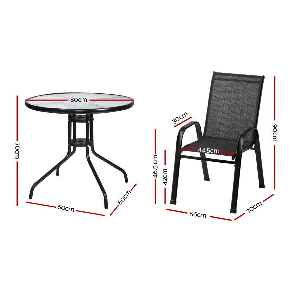Gardeon Outdoor Dining Set Table and Chairs Patio Garden Furniture Bistro Set-Furniture &gt; Outdoor &gt; Outdoor Dining Sets-PEROZ Accessories