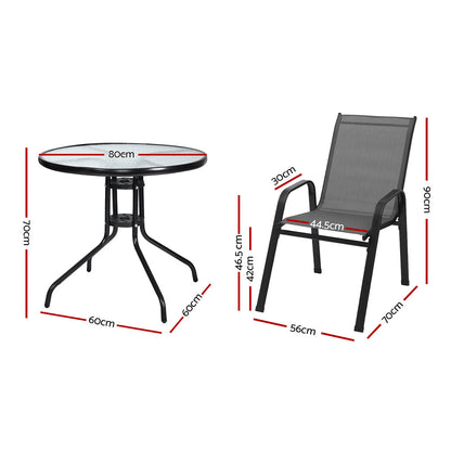 Gardeon Outdoor Dining Set Table and Chairs Patio Garden Furniture Bistro Set-Furniture &gt; Outdoor &gt; Outdoor Dining Sets-PEROZ Accessories
