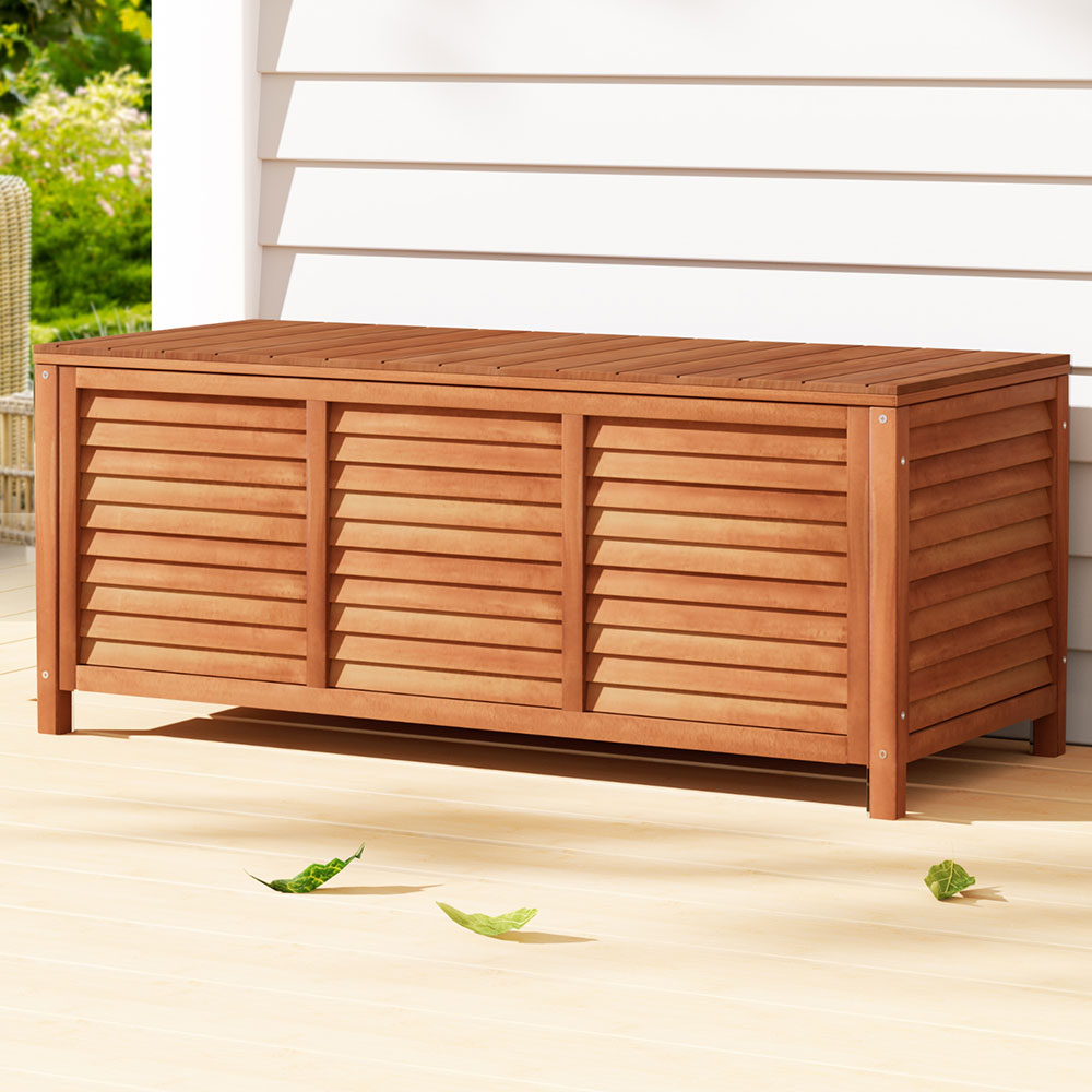 Gardeon Outdoor Storage Bench Box 210L Wooden Patio Furniture Garden Chair Seat-Outdoor Storage Boxes-PEROZ Accessories