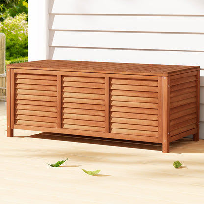 Gardeon Outdoor Storage Bench Box 210L Wooden Patio Furniture Garden Chair Seat-Outdoor Storage Boxes-PEROZ Accessories