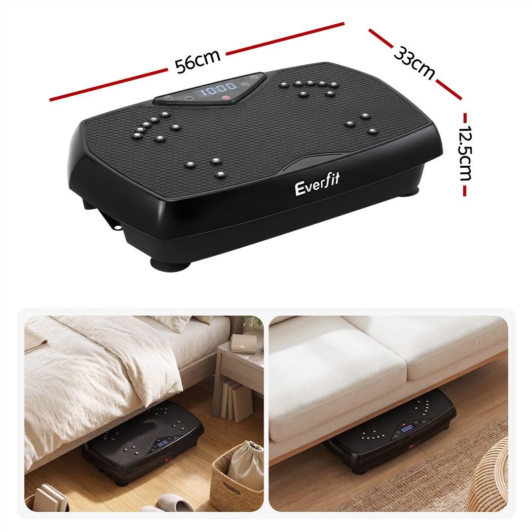 Everfit Vibration Plate Exercise Machine Full Body Shaker Workout Vibrate Fitness Platform with Bluetooth, 150KG Capacity, 150Speed Levels Vibrating Plate for Home Women Men, Black-Sports &amp; Fitness > Exercise, Gym &amp; Fitness > Vibration Exercise Machines-PEROZ Accessories