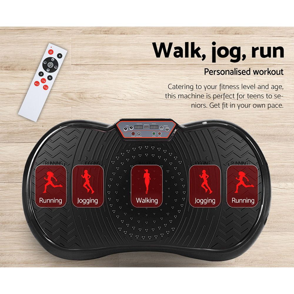 Everfit Vibration Machine Platform Vibrator Resistance Rope Home Fitness Black-Sports &amp; Fitness > Fitness Accessories-PEROZ Accessories