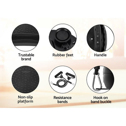 Everfit Vibration Machine Platform Vibrator Resistance Rope Home Fitness Black-Sports &amp; Fitness > Fitness Accessories-PEROZ Accessories