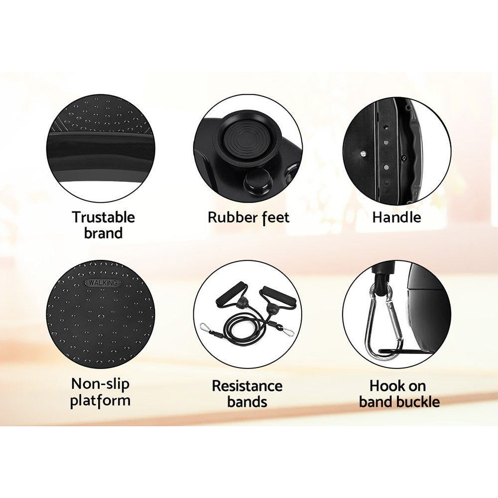 Everfit Vibration Machine Platform Vibrator Resistance Rope Home Fitness Black-Sports &amp; Fitness &gt; Fitness Accessories-PEROZ Accessories