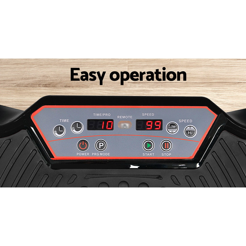 Everfit Vibration Machine Platform Vibrator Resistance Rope Home Fitness Black-Sports &amp; Fitness &gt; Fitness Accessories-PEROZ Accessories