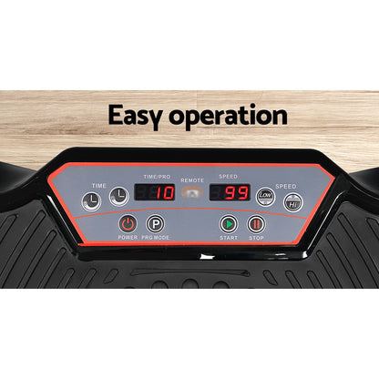Everfit Vibration Machine Platform Vibrator Resistance Rope Home Fitness Black-Sports &amp; Fitness &gt; Fitness Accessories-PEROZ Accessories