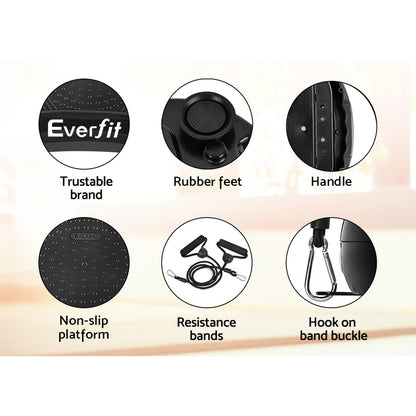 Everfit Vibration Machine Platform Vibrator Resistance Rope Home Fitness Black-Sports &amp; Fitness &gt; Fitness Accessories-PEROZ Accessories