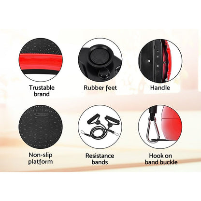 Everfit Vibration Machine Platform Vibrator Resistance Rope Home Fitness Red-Sports &amp; Fitness > Fitness Accessories-PEROZ Accessories