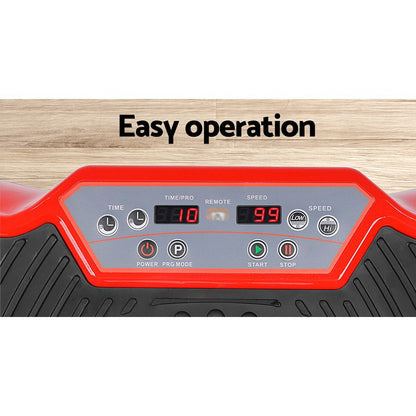 Everfit Vibration Machine Platform Vibrator Resistance Rope Home Fitness Red-Sports &amp; Fitness > Fitness Accessories-PEROZ Accessories