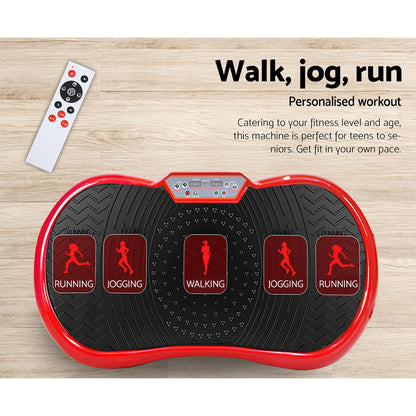 Everfit Vibration Machine Platform Vibrator Resistance Rope Home Fitness Red-Sports &amp; Fitness &gt; Fitness Accessories-PEROZ Accessories