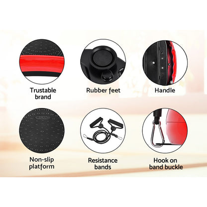 Everfit Vibration Machine Platform Vibrator Resistance Rope Home Fitness Red-Sports &amp; Fitness &gt; Fitness Accessories-PEROZ Accessories