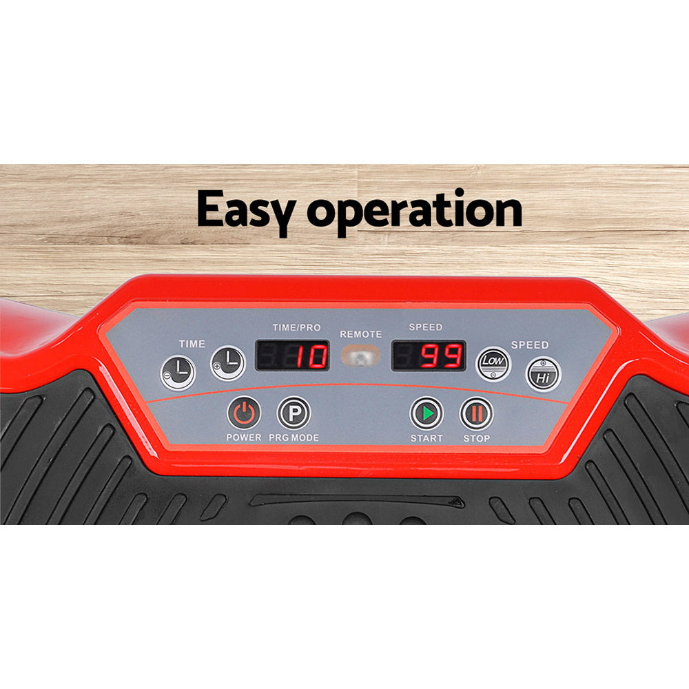 Everfit Vibration Machine Platform Vibrator Resistance Rope Home Fitness Red-Sports &amp; Fitness &gt; Fitness Accessories-PEROZ Accessories