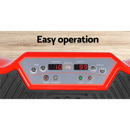 Everfit Vibration Machine Platform Vibrator Resistance Rope Home Fitness Red-Sports &amp; Fitness &gt; Fitness Accessories-PEROZ Accessories