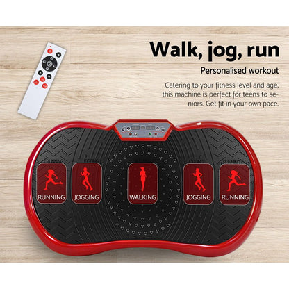 Everfit Vibration Machine Platform Resistance Rope Home Fitness Dark Red-Sports &amp; Fitness > Fitness Accessories-PEROZ Accessories