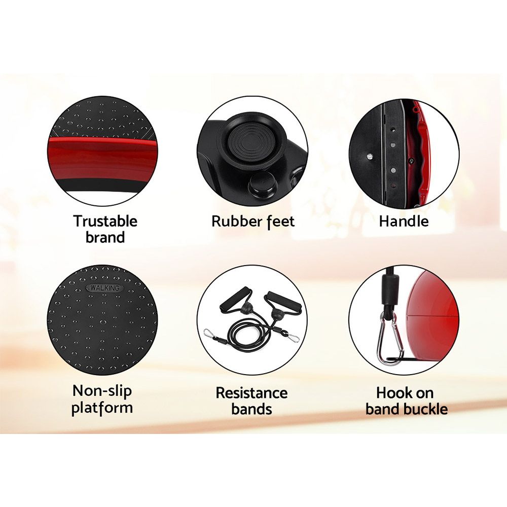 Everfit Vibration Machine Platform Resistance Rope Home Fitness Dark Red-Sports &amp; Fitness > Fitness Accessories-PEROZ Accessories