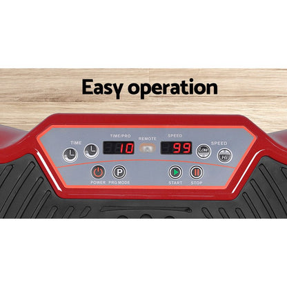 Everfit Vibration Machine Platform Resistance Rope Home Fitness Dark Red-Sports &amp; Fitness > Fitness Accessories-PEROZ Accessories