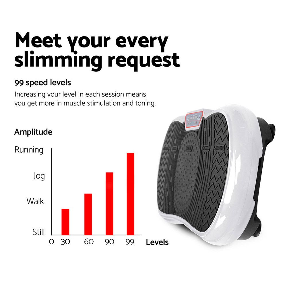 Everfit Vibration Machine Platform Vibrator Resistance Rope Home Fitness White-Sports &amp; Fitness > Fitness Accessories-PEROZ Accessories