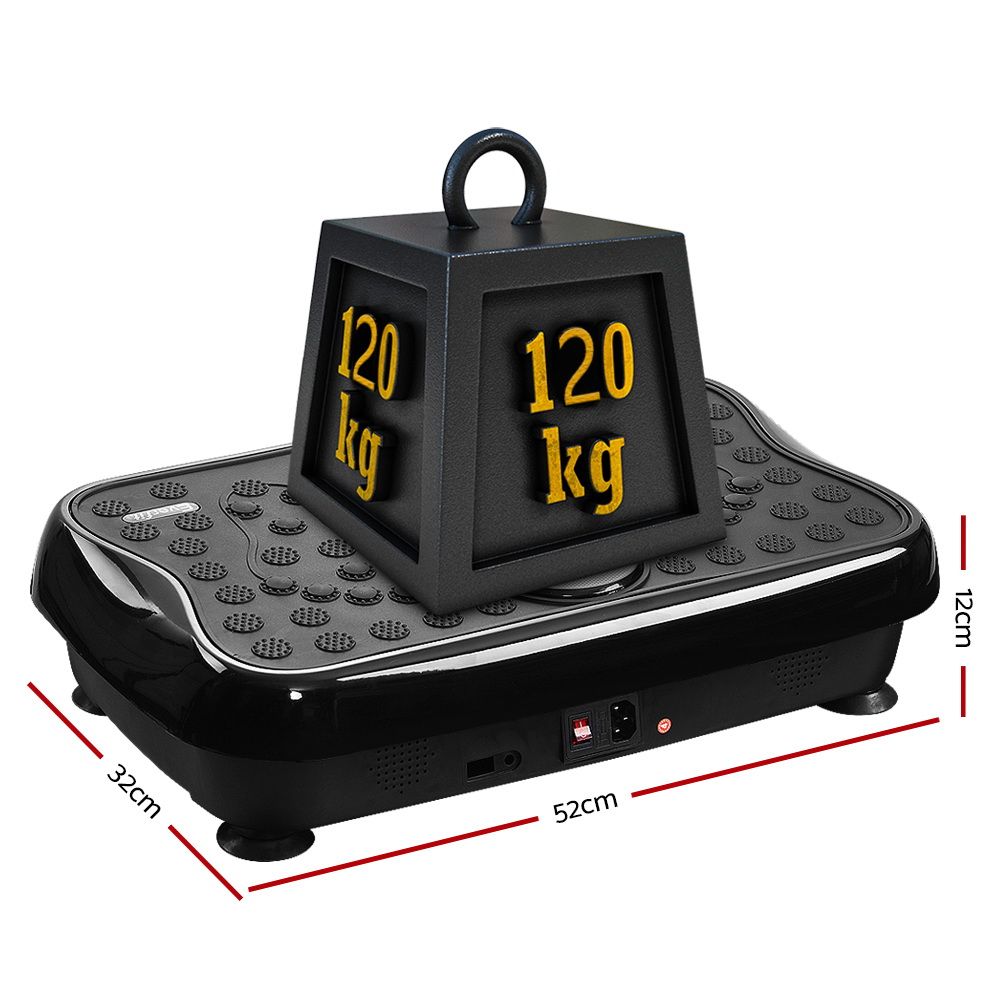 Everfit Vibration Machine Platform Vibrator With Resistance Rope Home Gym Black-Sports &amp; Fitness > Fitness Accessories-PEROZ Accessories