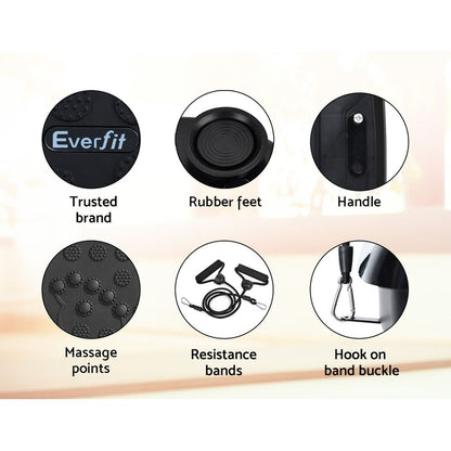 Everfit Vibration Machine Platform Vibrator With Resistance Rope Home Gym Black-Sports &amp; Fitness > Fitness Accessories-PEROZ Accessories