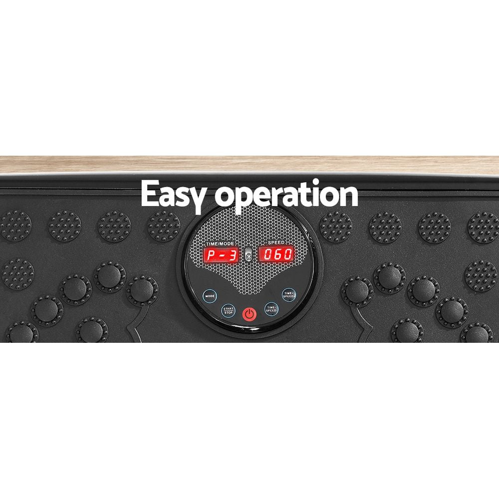 Everfit Vibration Machine Platform Vibrator With Resistance Rope Home Gym Black-Sports &amp; Fitness > Fitness Accessories-PEROZ Accessories