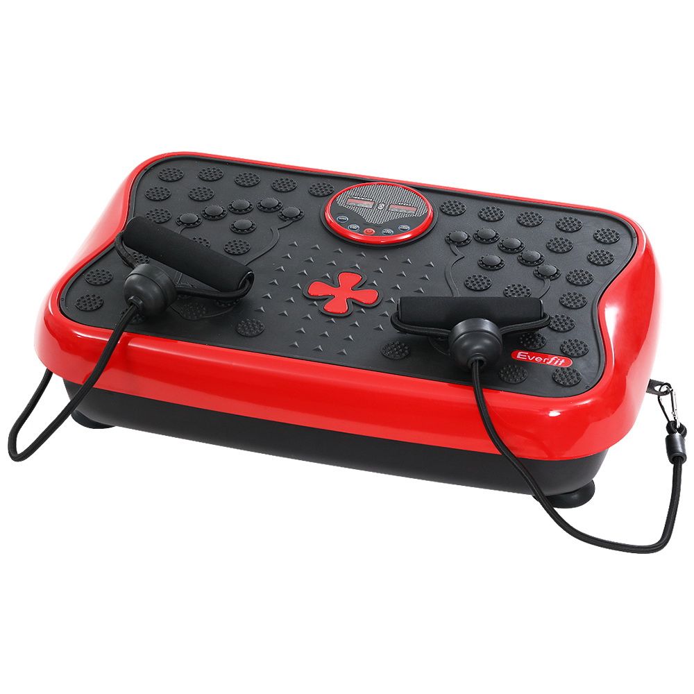 Everfit Vibration Machine Platform Vibrator with Resistance Rope Home Gym Red-Sports &amp; Fitness > Fitness Accessories-PEROZ Accessories