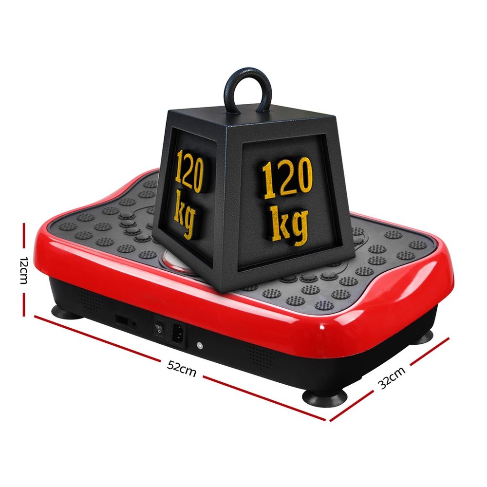 Everfit Vibration Machine Platform Vibrator with Resistance Rope Home Gym Red-Sports &amp; Fitness > Fitness Accessories-PEROZ Accessories
