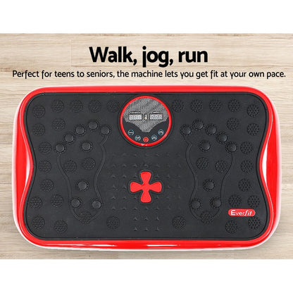 Everfit Vibration Machine Platform Vibrator with Resistance Rope Home Gym Red-Sports &amp; Fitness > Fitness Accessories-PEROZ Accessories