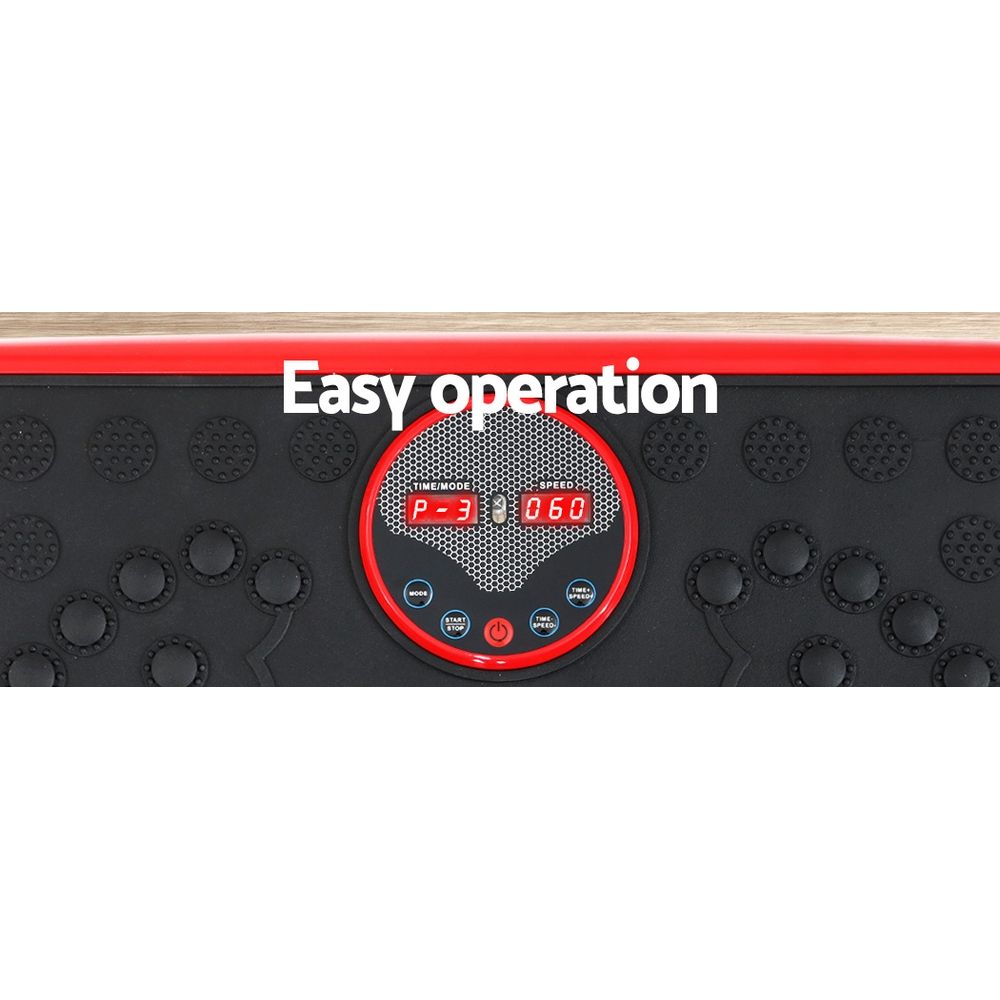 Everfit Vibration Machine Platform Vibrator with Resistance Rope Home Gym Red-Sports &amp; Fitness > Fitness Accessories-PEROZ Accessories