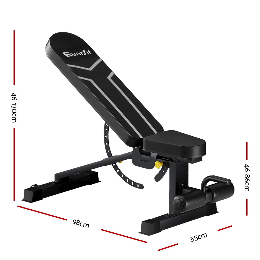 Everfit Weight Bench Adjustable FID Bench Press Home Gym 450kg Capacity-Sports &amp; Fitness &gt; Exercise, Gym &amp; Fitness &gt; Exercise Benches-PEROZ Accessories