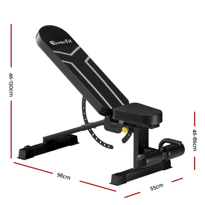 Everfit Weight Bench Adjustable FID Bench Press Home Gym 450kg Capacity-Sports &amp; Fitness &gt; Exercise, Gym &amp; Fitness &gt; Exercise Benches-PEROZ Accessories
