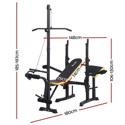 Everfit Weight Bench 14in1 Press Multi-Station Fitness Home Gym Equipment-Sports &amp; Fitness &gt; Exercise, Gym &amp; Fitness &gt; Gym Equipment &amp; Accessories-PEROZ Accessories