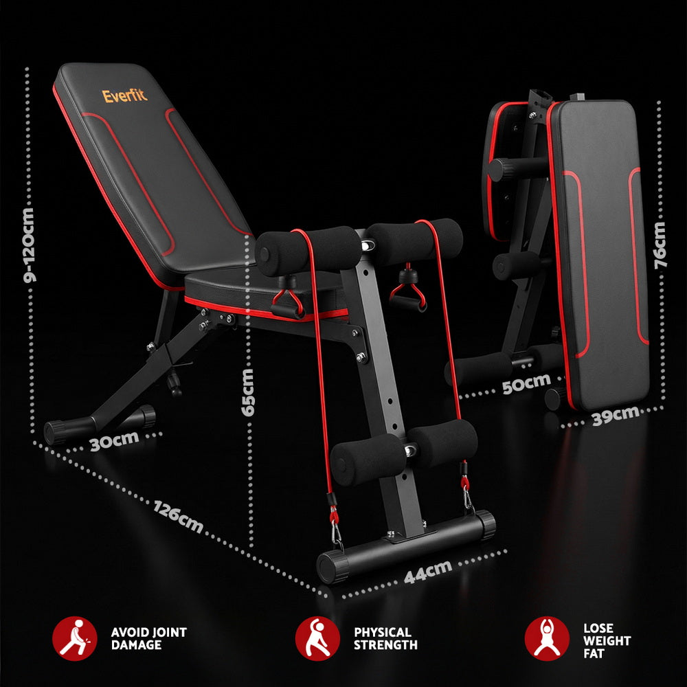 Everfit Weight Bench Adjustable FID Bench Press Home Gym 150kg Capacity-Sports &amp; Fitness > Fitness Accessories-PEROZ Accessories