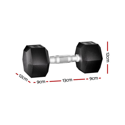 Everfit 20kg Hex Dumbbells Set Dumbbells Weights Lifting Bench Gym Workout 2x10kg-Sports &amp; Fitness &gt; Exercise, Gym &amp; Fitness &gt; Free Weights-PEROZ Accessories